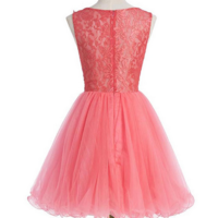 Two Pieces Lace Pretty A-Line Homecoming Dress,Short Prom Dresses,Cocktail Dress,Homecoming Dress,Graduation Dress,Party Dress F125 - Thumbnail 1