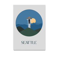 Seattle, city art, city, digital, illustration, art print - Thumbnail 4