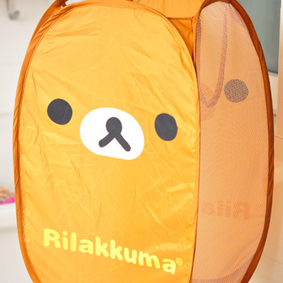 Rilakkuma cartoon brown color fold-able laundry basket