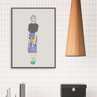 Swedish Girl,girly, fashion, digital, illustration, art print - Thumbnail 1