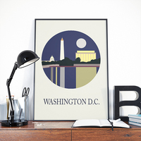 Washington DC, city art, illustration, art print - Thumbnail 1