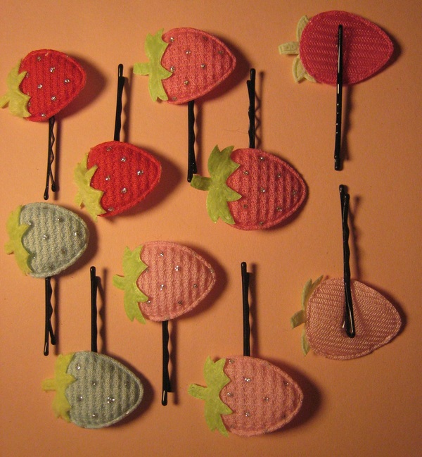 Mini Strawberry Hair Clips
