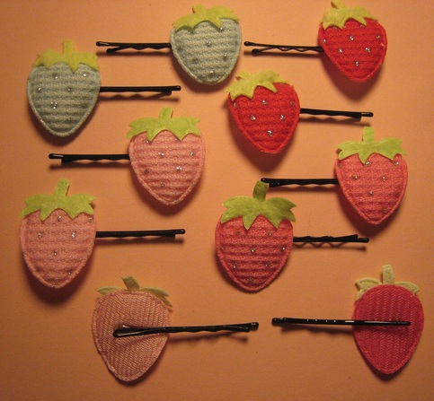 Mini Strawberry Hair Clips