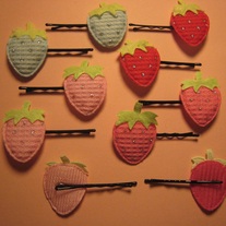 Mini Strawberry Hair Clips