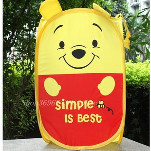 Winnie the Pooh Disney Cartoon Yellow Color Fold-able Laundry Basket