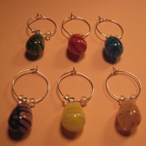 MIllefiori Drop Wine Glass Charm Set