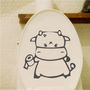 CUTE LITTLE TOILET COW DESIGN Decal Wall Sticker Set Cute Decal Set - Thumbnail 3