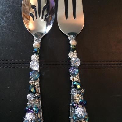 Blue & purple serving set