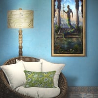 "The Sacred Pool"  Original Fantasy Art Oil Painting - Thumbnail 4