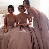 beaded bridesmaid dresses v neckline  pg0559 - Thumbnail 2