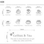 Coffee & Tea Cafe Design Free Style BLACK Color Wall Sticker Decal Set - Thumbnail 2