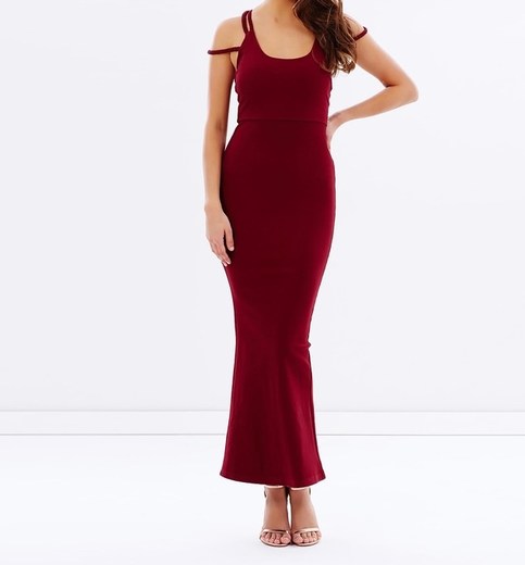 Red Elegant Bodycon Stretch Multiple straps Maxi Dress