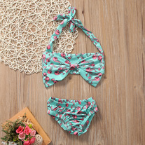 Cute Flamingo 2 Piece Swim Suit - Thumbnail 1