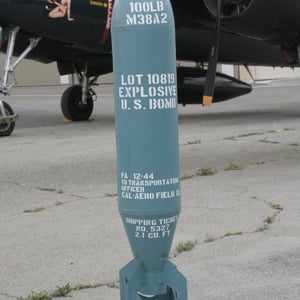 M38A2 100 lb Practice Bomb Replica WW2 BLUE (USED)