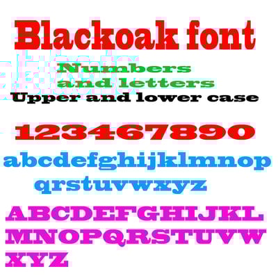 Outdoor vinyl lettering blackoak font name decal number decal 