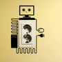 ROBOT Design Free Style BLACK Color 25 cm x 19.5 cm Wall Sticker Decal Decoration Set - Thumbnail 3