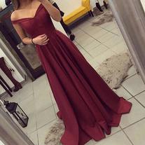 Off The Shoulder Prom Dress, Simple Party Dress Long, Burgundy Prom Dress,  Long Prom Dresses,2017 Prom Gown