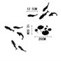 INK Fish Design Background Free Style GREY Color Wall Sticker Decal Set - Thumbnail 3