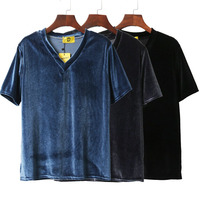 V-NECK VELVET TOP - Thumbnail 2