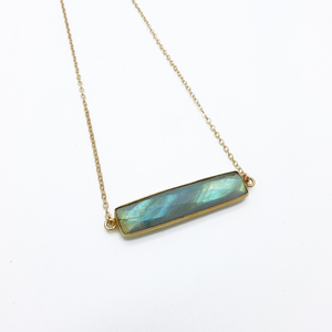 Labradorite Bar Necklace - Thumbnail 1