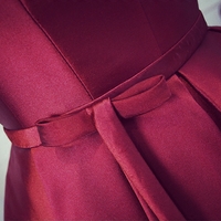 Cute burgundy v neck short prom dress,burgundy evening dresses - Thumbnail 2