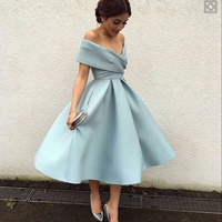 Simple satin short prom dress,homecoming dress,party dress - Thumbnail 1
