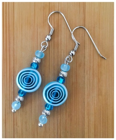Neon Blue Circle-Glass-Womens Earring