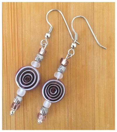 Purple Circle-Glass-Womens Earring