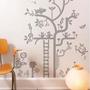 Cute Devil Ghost Cartoon with Tree Free Style BLACK Color 100 cm x 115 cm Wall Sticker Decal Set - Thumbnail 3