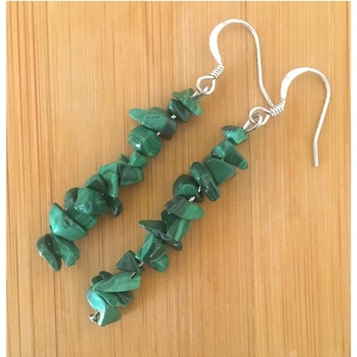 Authentic green cuts-polished stone-womens earrings