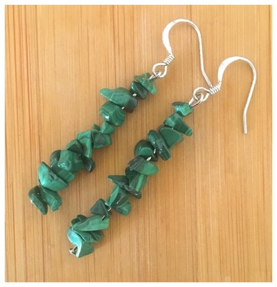Authentic Green Cuts-Polished Stone-Womens Earrings