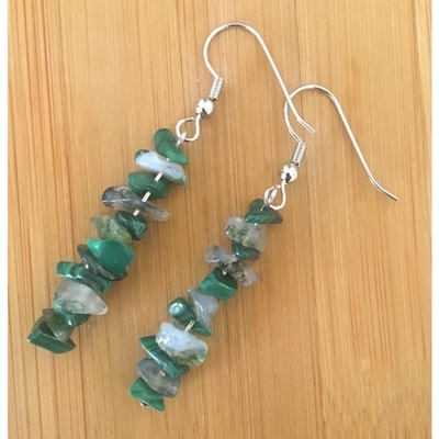 Authentic polished-two stone items-womens earring