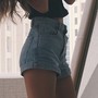 High Waisted Denim Shorts-1