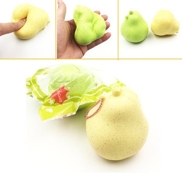Jumbo Slow Rising Giggle Bread Pear Squishy With Ball chain
