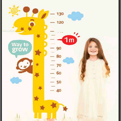 Giraffe & monkey cute design height measure design room diy decal wall sticker set