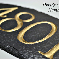 SLATE ADDRESS PLAQUE w/ Lawn Stake / House numbers - Thumbnail 1