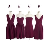 Short bridesmaid dresses, cheap bridesmaid dresses, chiffon bridesmaid dresses, custom bridesmaid dresses,5463 - Thumbnail 1