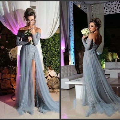 Off the shoulder tulle prom dresses wedding party dresses graduation party dresses formal dresses pg0036