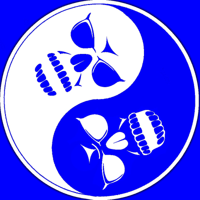 Ying yang ghost skulls outdoor vinyl decal handmade - Thumbnail 4