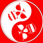 Ying yang ghost skulls outdoor vinyl decal handmade-2