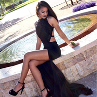 Lace backless prom dress.sexy prom dress 2017,beading prom gown,cheap prom dress,2017 prom dress - Thumbnail 1