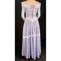 P440 COSPLAY Dress Princess sleeping beauty BLUE Costume Aurora women adult park - Thumbnail 4