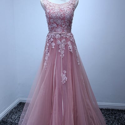 2017 sweetheart tulle prom dresses,a-line prom dresses,appliques prom dresses,long prom dresses,lace prom dress