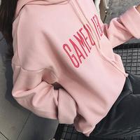 GAME OVER Pink Hoodie Sweatshirt - Thumbnail 1