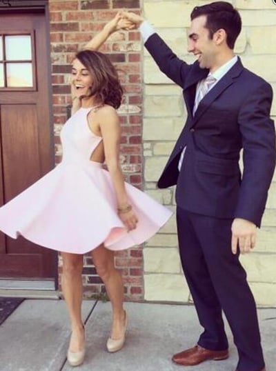 Simple Homecoming Dress,Open back Spaghetti Straps Homecoming Dress,2017 homecoming dress, Graduation Dress,short prom dress