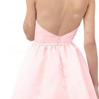 Simple Homecoming Dress,Open back Spaghetti Straps Homecoming Dress,2017 homecoming dress, Graduation Dress,short prom dress - Thumbnail 1