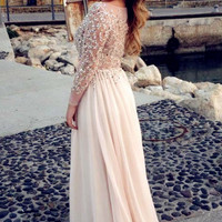 Sexy long sleeve prom dress, fashion prom dress,Long prom dress, chiffon prom dresses, sexy prom dress - Thumbnail 1