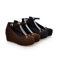 Cat Face Platform Wedges - Thumbnail 1