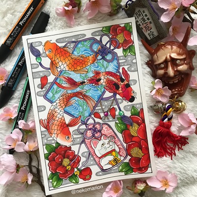 Omamori Koi / Maneki Neko - Prints