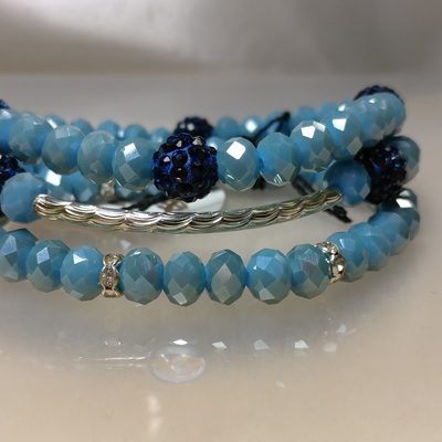 Glass crystal bracelet set